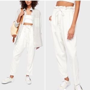 NWT Free People Zinc White Margate Pleated Trouser